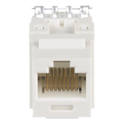 Jack Keystone / Cat 6 Clase E / Terminación 110 / RJ45 / 1 Puerto / Blanco Mate