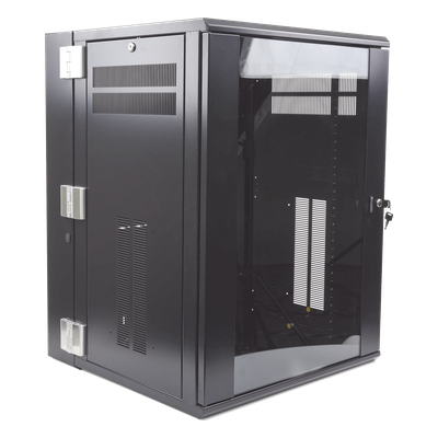 Gabinete de Montaje en Pared / 19in / 18 UR / 635mm (2.08ft) Profundidad / Ventana de Seguridad / 300 lb (136.1 kg) Carga / Acero Negro
