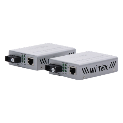 Convertidor de Medios / Alcance 20 km / 1 Puerto SC/UPC 1000 Mbps / 1 Puerto RJ45 1000 Mbps / Longitud de Onda Tx 1310nm Rx 1550nm / Par A y B