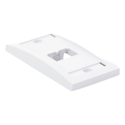 Placa de Pared Vertical / 2 Puertos Mini-Com / Etiqueta y Cubierta Integradas / 2.75 x 4.5 in / ABS / Blanco