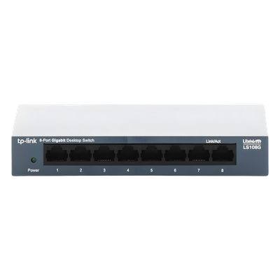 Switch de Escritorio / 8 Puertos Gigabit 10/100/1000 Mbps / Carcasa Metálica / Green Ethernet / Plug-and-Play