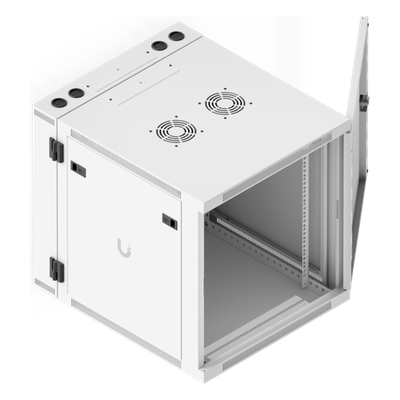 Gabinete Rack 12U / Montaje en Pared / Puerta Trasera Abatible / Ventilación Activa / Paneles con Cerradura / 600 x 700 x 639 mm (23.6 x 27.6 x 25.2")