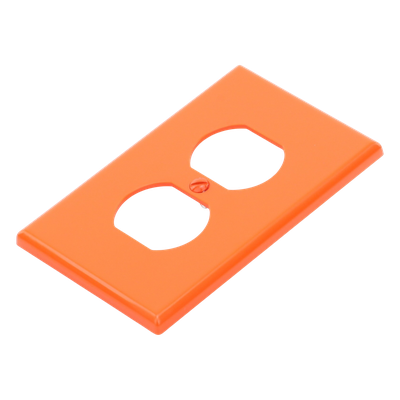 Tapa para Contacto Dúplex / Policarbonato / Naranja / Vertical / 4.63 x 2.88 x 0.25 in