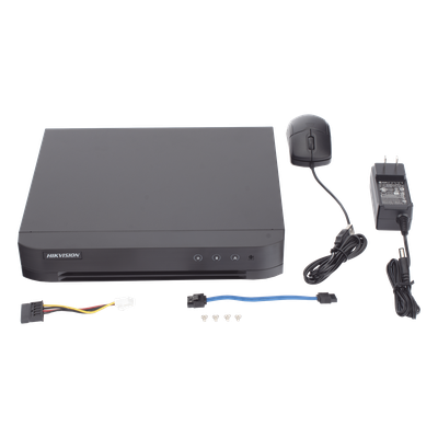 DVR Pentahíbrido / 12 Canales / 8 TURBOHD + 4 IP / 5 Megapixel Lite / Audio Bidireccional Coaxitron / Reconocimiento Facial / ACUSENSE / 1 Bahía HDD 10 TB / Salida HDMI+VGA Full HD