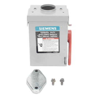 Interruptor de Seguridad / 240Vca / 2 Polos / 30A / NEMA 3R / Doble Ruptura Visible / Sin Portafusibles / 100kAIC