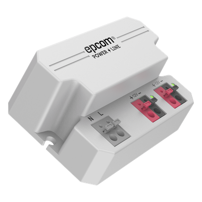 Fuente de Alimentación / 12 Vcc / 2 A / Entrada Universal 110-240 Vca / Doble Salida con Terminales de 2 Pines / Operación -20°C a 45°C
