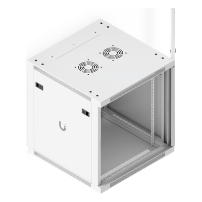 Gabinete Rack 12U / Montaje en Pared / Profundidad Ajustable 448-508 mm / Capacidad 80 kg / Ventilación Integrada / Puerta Perforada