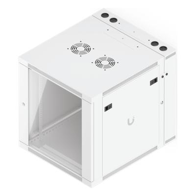 Gabinete Rack de Pared / 12U / 600 x 703 mm (23.6 x 27.7") / Puerta Frontal Vidrio Templado / Puerta Trasera Abatible / Paneles Laterales con Llave