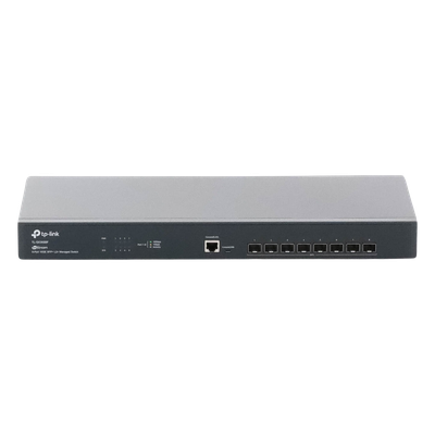 Switch Fibra Óptica L2+ / 8 Puertos SFP+ 10G / 160 Gbps / Sin Ventiladores / Montaje en Rack / Gestión Omada Centralizada