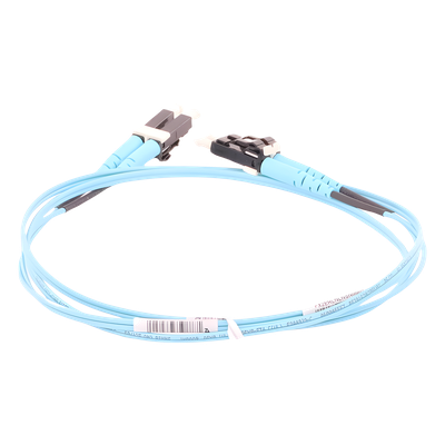 Jumper de Fibra Óptica / Multimodo OM3 50/125 / LC-LC Dúplex / OFNR Riser / Aqua / 1 m (3.28 ft)