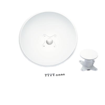 Antena Modular Dual Slant / Ganancia Ajustable 8-25 dBi / Frecuencia 4.9-6.4 GHz / Apertura 8° / Aluminio Fundido / 42.9 cm (16.9 in) Diámetro