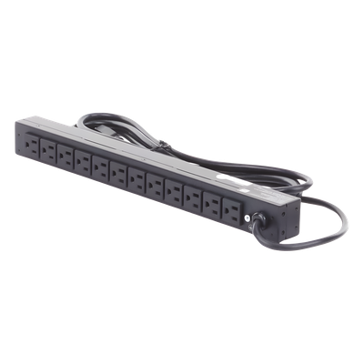 PDU Básico Rack / 12 Tomas NEMA 5-15R Traseras / 15 Amp / 120 Vca / 1UR / Cable 4.5 m (14.8 ft)