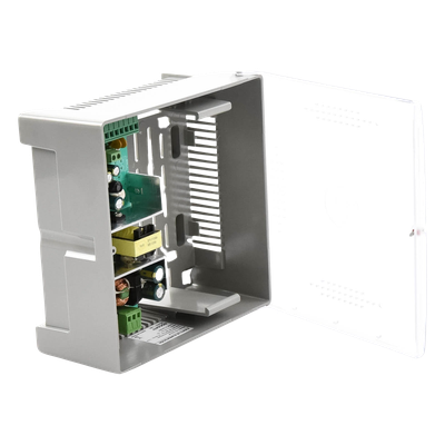 Fuente de Poder con Gabinete / 4 Salidas / 11-15 Vcc / 5 A / Entrada 96-264 Vca / Protección Sobrecorriente y Cortocircuito / LED Estado