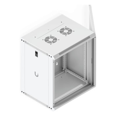Gabinete Rack 12U / Montaje en Pared / Profundidad 450 mm (17.7") / Puerta Perforada / Ventilación Integrada 50 dB(A) / Paneles con Llave