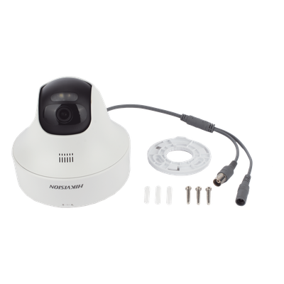 Cámara Domo Turret Turbo HD / 2 Megapixel / Dual Light 25 m (82 ft) IR + 20 m (65.6 ft) Luz Blanca / Audio Bidireccional / Interior