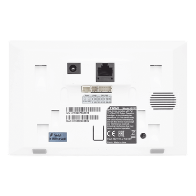 Monitor IP/SIP / Pantalla Capacitiva 4.3" / Wi-Fi 2.4 GHz / Audio HD Bidireccional / PoE / 8 Entradas de Alarma / RS485 / H.264 1080p