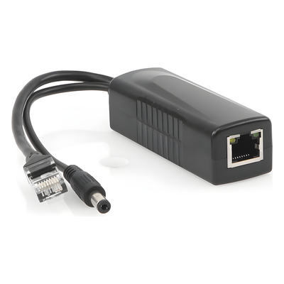 Divisor PoE Pasivo / 48-55 Vcc a 12 Vcc / 2 A / 10/100 Mbps / Alcance 120 m (393.7 ft) / Aislado / IEEE 802.3af