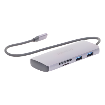 Hub USB-C 8 en 1 / HDMI 4K@30Hz / 3x USB 3.0 5 Gbps / Lector SD + Micro SD / PD 100W / Aluminio 112 mm (4.4 in)