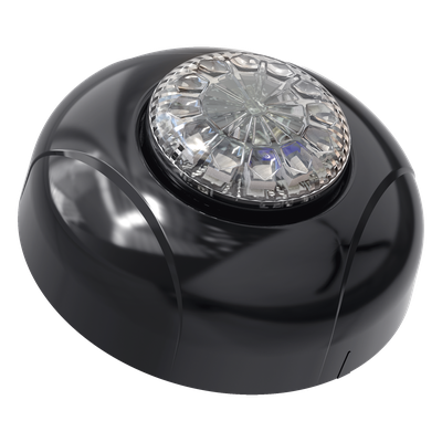 Estrobo LED / 12 LED Alta Intensidad / Rojo-Azul / Lente Transparente / Bisel Negro / IPX7 / 12 VCD