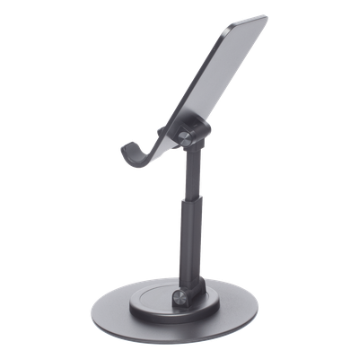 Soporte para Dispositivo Móvil / Rotación 360° / Altura Ajustable 17-20 cm (6.7-7.9 in) / Ángulo 0-130° / Plegable 4.32 cm (1.7 in) / Aluminio
