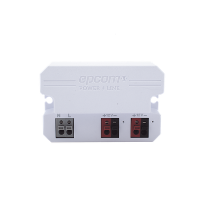 Fuente de Alimentación / 12 Vcc / 2 A / Entrada Universal 110-240 Vca / Doble Salida con Terminales de 2 Pines / Operación -20°C a 45°C