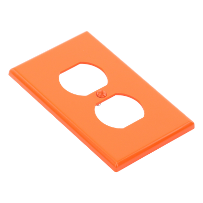 Tapa para Contacto Dúplex / Policarbonato / Naranja / Vertical / 4.63 x 2.88 x 0.25 in