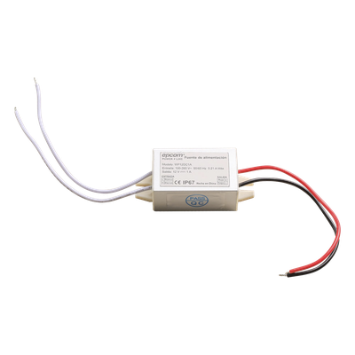 Fuente de alimentación / 12 VCC / 1 A / IP67 / 46x20x30 mm / -30°C a 50°C / 100-240 VCA