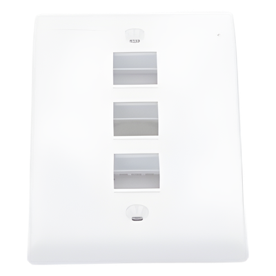 Placa de Pared Vertical / 3 Puertos Keystone / ABS / 69.8 x 114.3 mm / 2.75 x 4.5 pulg. / Blanco