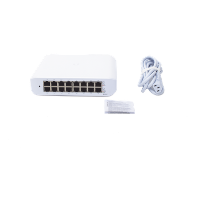Switch administrable PoE / 16 puertos Gigabit / 8 puertos 802.3af/at / 45 W / 16 Gbps throughput / 7.5 x 7.3 x 1.7 pulgadas