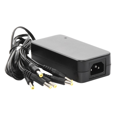 Fuente de Poder / 6 Salidas Jack Macho / 12 Vcc / 6 A / Entrada 100-240 VCA / 72 W / 117x62x34 mm (0.38x0.20x0.11 ft)