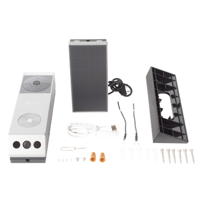 Videoportero IP de Batería / Dual Cámara 3 MP + 2 MP / Panel Solar 1.2W / IR 6 m (19.7 ft) / IP65 / Audio Bidireccional / Wi-Fi