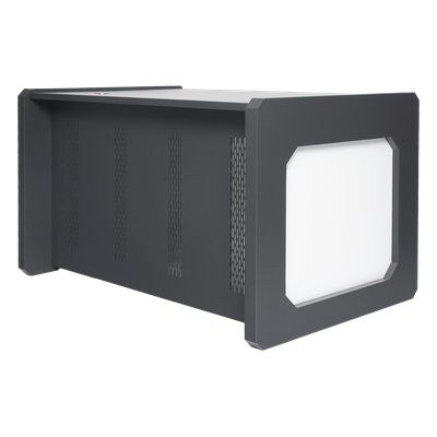 Escritorio de Monitoreo Profesional / 1300 x 750 x 800 mm / Metal de Alta Resistencia / Tapas Retirables / 100 kg / Gris Oxford