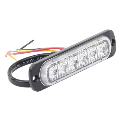 Luz Auxiliar LED / 6 LED Alta Potencia / Perfil Bajo 9 mm / SAE Clase 1 / ECE R65 / IPX7 / Sincronización 15 Unidades