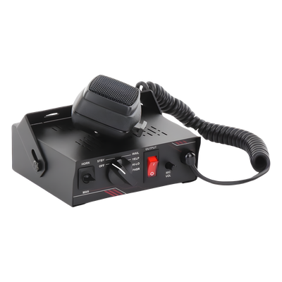 Sirena Vehicular / 100 W / Multivoltaje 12~24 VCD / 6 Tonos Clásicos / Micrófono Integrado / Certificación SAE J1849