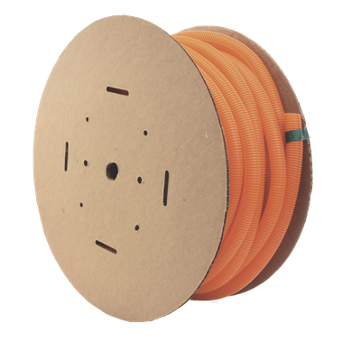 Tubo Corrugado Abierto / 1 in (25.4 mm) Diámetro / 30.5 m (100 ft) / Polietileno / Naranja / UL 94 HB / RoHS