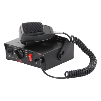 Sirena Vehicular / 100 W / Multivoltaje 12~24 VCD / 6 Tonos Clásicos / Micrófono Integrado / Certificación SAE J1849