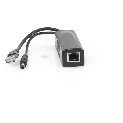 Divisor PoE Pasivo / 48-55 Vcc a 12 Vcc / 2 A / 10/100 Mbps / Alcance 120 m (393.7 ft) / Aislado / IEEE 802.3af