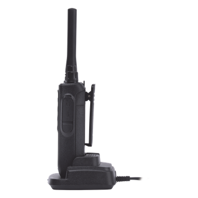 Radio Portátil Analógico UHF / 400-470 MHz / 2W / 16 Canales / VOX Manos Libres / Batería 6-8 hrs / 161 g (5.68 oz)