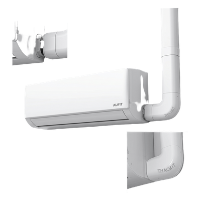 Kit de Canaletas para Aire Acondicionado / 11 Piezas / PVC Rígido / Interior y Exterior / 1 m (3.28 ft) de Longitud / -20°C a 75°C