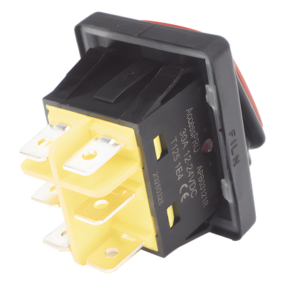 Interruptor Industrial con LED / IP65 / Contactos NO-COM-NC / Operación -40°C a 125°C / 12/24 VCC / 30A