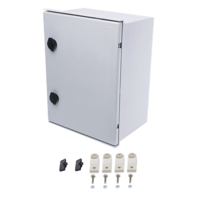 Gabinete de Poliéster / IP65 / 300 x 400 x 200 mm / Carga 30 kg / Placa Trasera Incluida / Cerradura con Llave