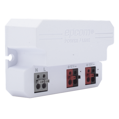 Fuente de Alimentación / 12 Vcc / 2 A / Entrada Universal 110-240 Vca / Doble Salida con Terminales de 2 Pines / Operación -20°C a 45°C
