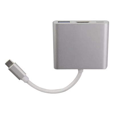 Adaptador Multipuerto USB-C / HDMI 4K / USB 3.0 5 Gbps / Carga PD 65W / 3-en-1 / Plug and Play